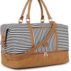Plambag Canvas Duffel Weekender Bag with Shoe Compartment